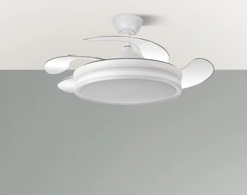 ABRILA Bayomo Blanco - Ventilador de Techo Aspas Retráctiles 72 W A+
