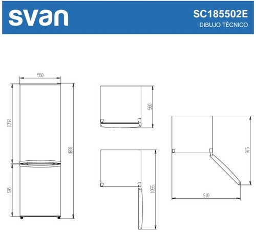 SVAN SC185502E Blanco - Frigorífico Combi Cíclico