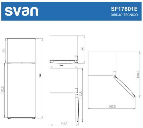 SVAN SF17601E Blanco - Frigorífico Dos Puertas Cíclico