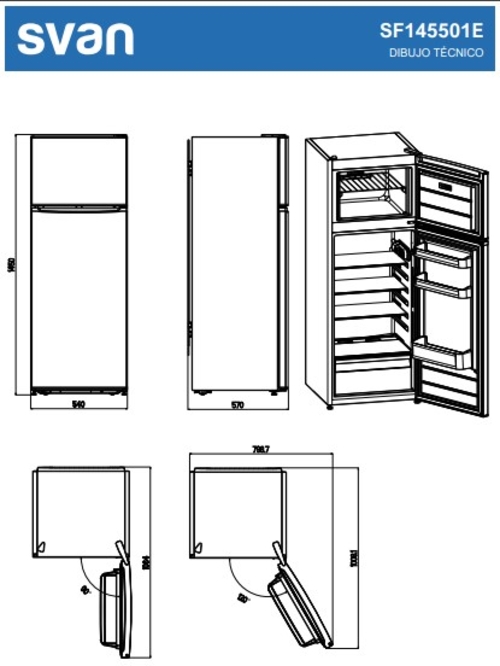 SVAN SF145501E Blanco - Frigorífico Dos Puertas Cíclico