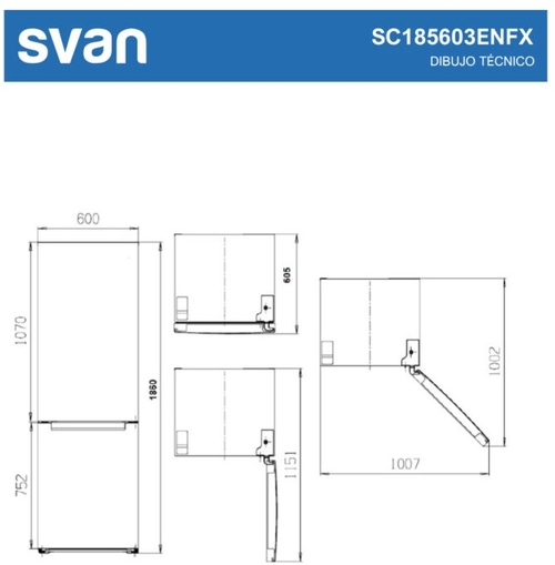 SVAN SC185603ENFX INOX - Frigorífico Combi No Frost