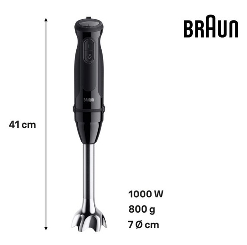 BRAUN MQ 50202 M  Negro + Picadora - Batidora de Mano 1000W