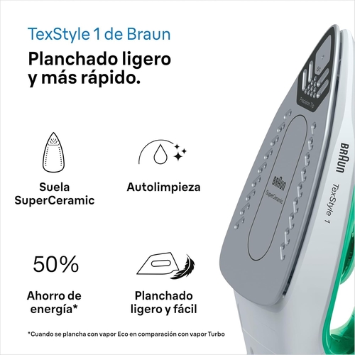 BRAUN SI 1040 GR Verde - Plancha de Vapor 2000W