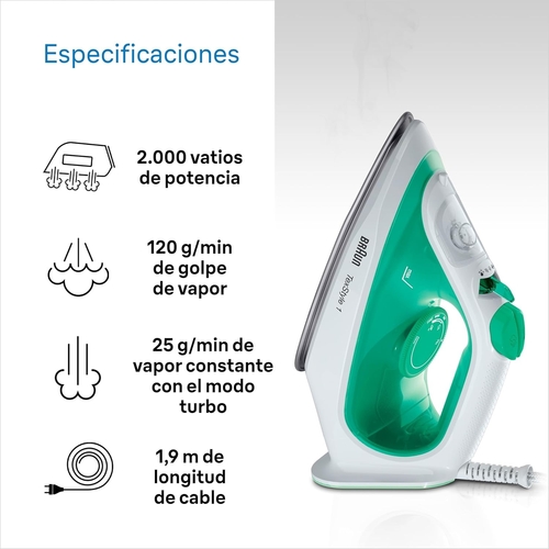 BRAUN SI 1040 GR Verde - Plancha de Vapor 2000W