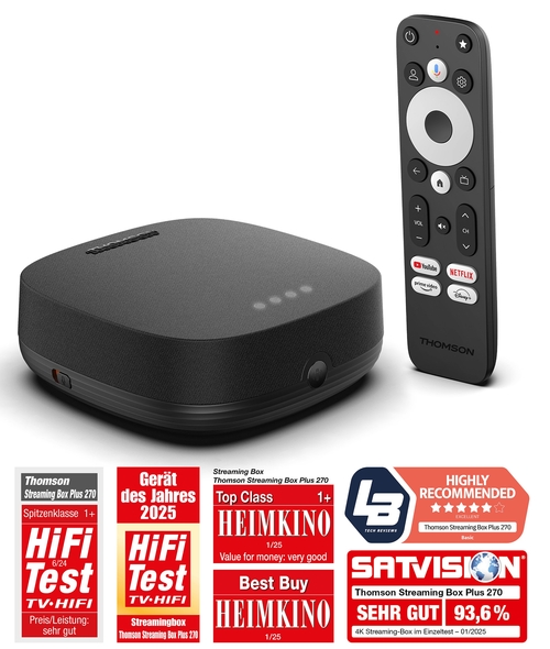 THOMSON STREAMING 270 PLUS Negro - Smart TV Box 4K UHD