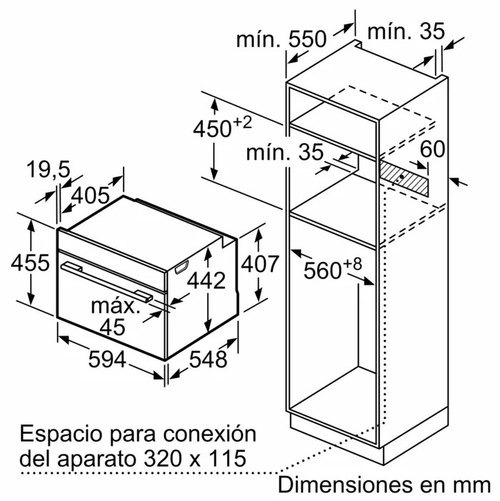 BOSCH CSG7361B1 Negro - Horno Compacto 47L