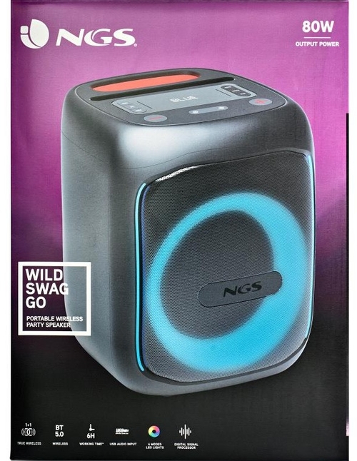 NGS WILD SWAG GO Negro - Altavoz Portátil 80W