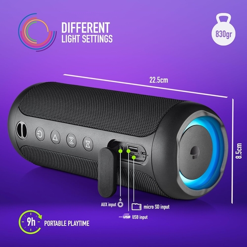 NGS ROLLER FURIA 3 Negro - Altavoz Portátil 60W