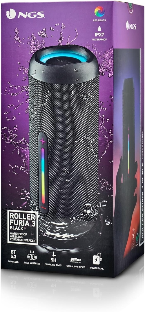NGS ROLLER FURIA 3 Negro - Altavoz Portátil 60W