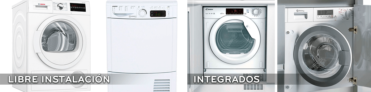 Secadoras integrables, panelables o libre instalación